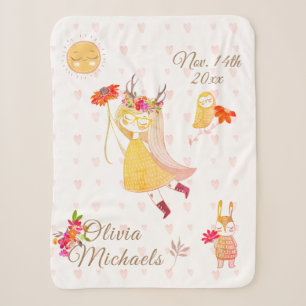 Boho Liebe Little Girl Kaninchen Name Sherpadecke