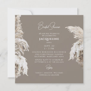 Boho-Lifestyle, Üppig, Neutral, Quadratisch, Braut Einladung