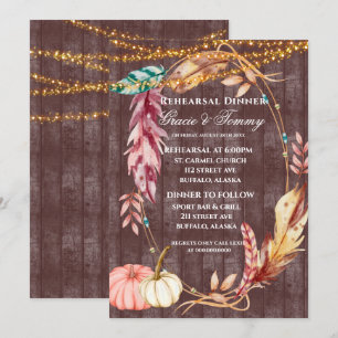 Boho Lights Pumpkin Probe Dinner einladen Einladung