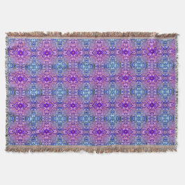 Boho Lila Blue Blume Muster Throw Blanket Decke