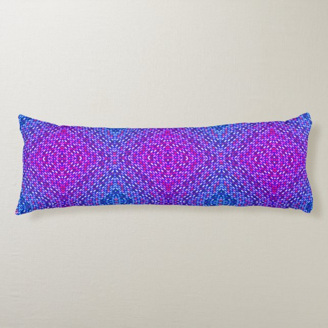 Boho Lila Blue Green Reversible Body Pillow Seitenschläferkissen (Vorderseite)