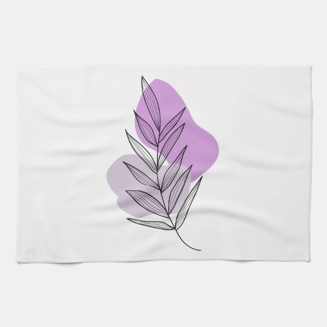 Boho lila Blume Geschirrtuch (Horizontal)