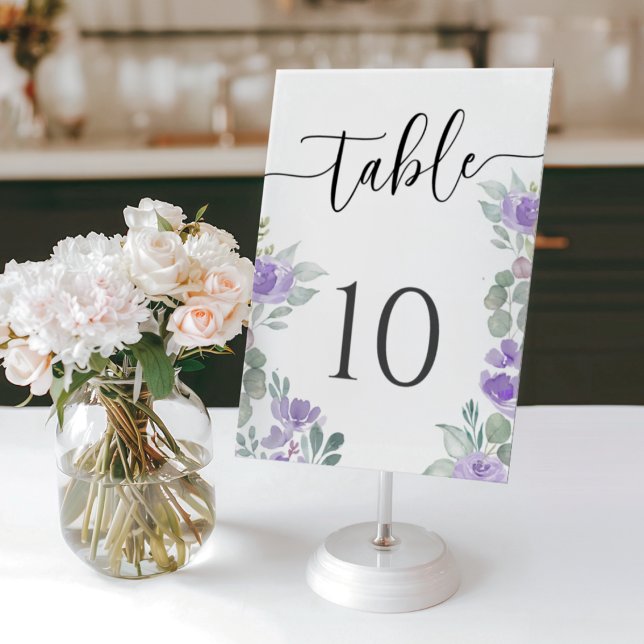 Boho Lila Blumenhochzeit Tischnummer (Von Creator hochgeladen)