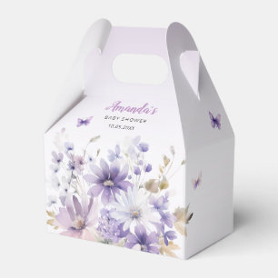 Boho Lila Floral Butterfly Babydusche Danke Geschenkschachtel