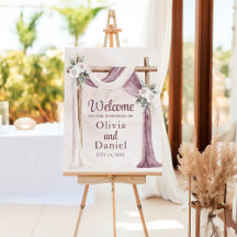 Boho Lila Floral Canopy Wedding Willkommen