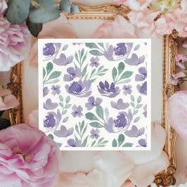 Boho Lila Floral Pattern Wedding Serviette