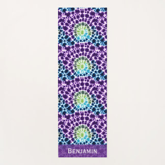 Boho Lila Green Turquoise Krawatte Dye Muster Yogamatte