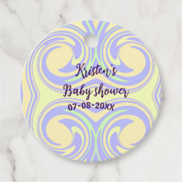 Boho lila grüne Babydusche Marmor rustikal, modern Geschenkanhänger