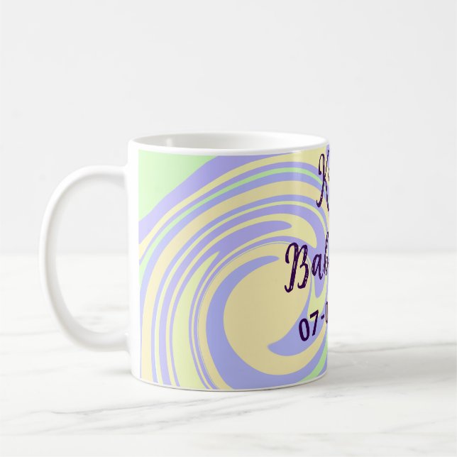 Boho lila grüne Babydusche Marmor rustikal, modern Kaffeetasse (Links)