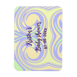 Boho lila grüne Babydusche Marmor rustikal, modern Magnet