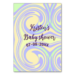 Boho lila grüne Babydusche Marmor rustikal, modern Tischnummer