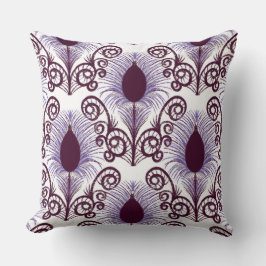 Boho Lila Jewel Tone Peacock Feather Kissen