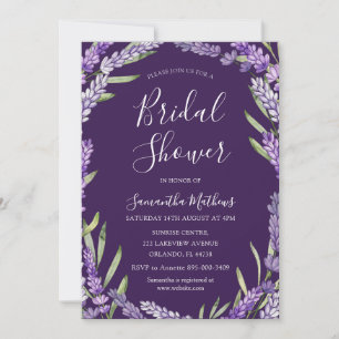 Boho Lila Lavendel Wasserfarben Junggesellinnenabs Einladung