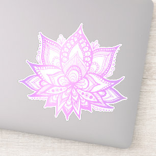Boho Lila Lotus Blume Aufkleber