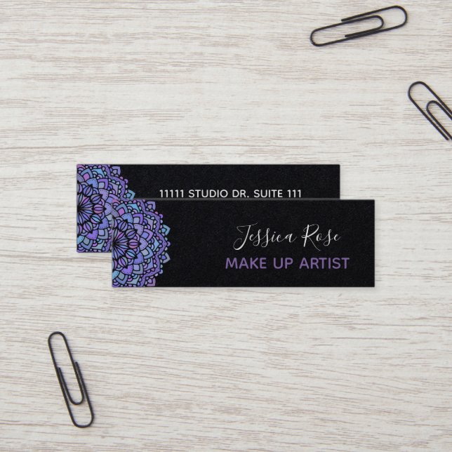 Boho Lila Mandala bilde Künstler aus Mini Visitenkarte (Vorderseite/Rückseite Beispiel)