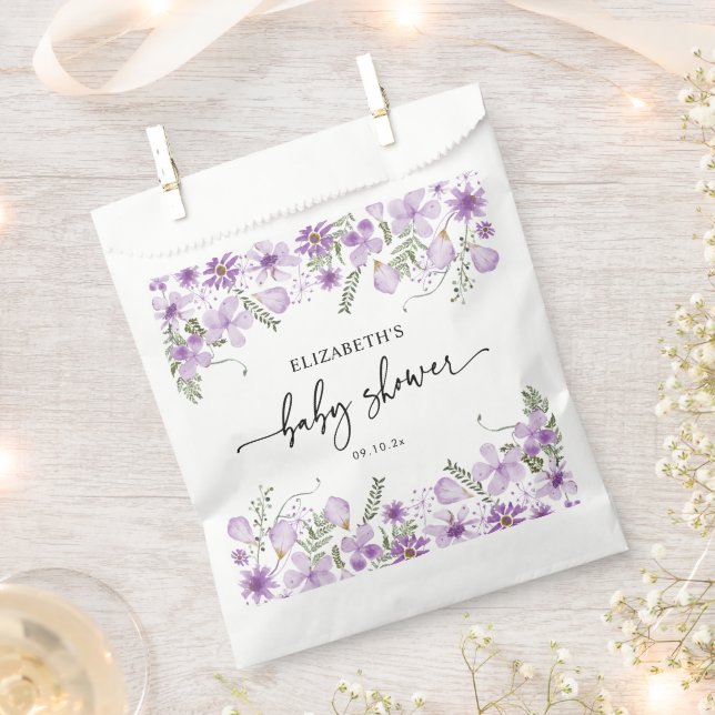 Boho Lila neutrale Babydusche Gefälligkeitstasche Geschenktütchen (Ausgeschnitten)