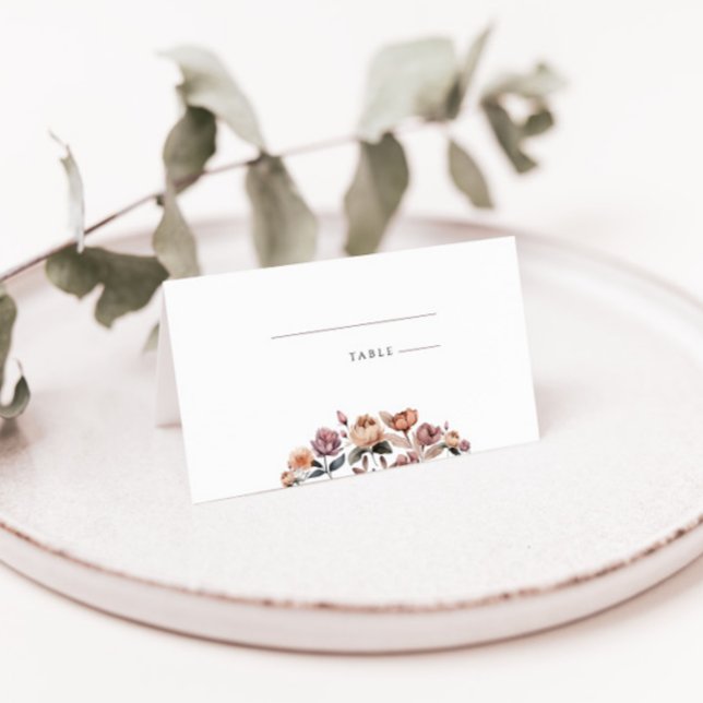 Boho Lila Rose Faltding Wedding Platzkarte (Von Creator hochgeladen)