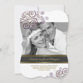 Boho Lila Spirals Foto Hochzeitsankündigung Einladung