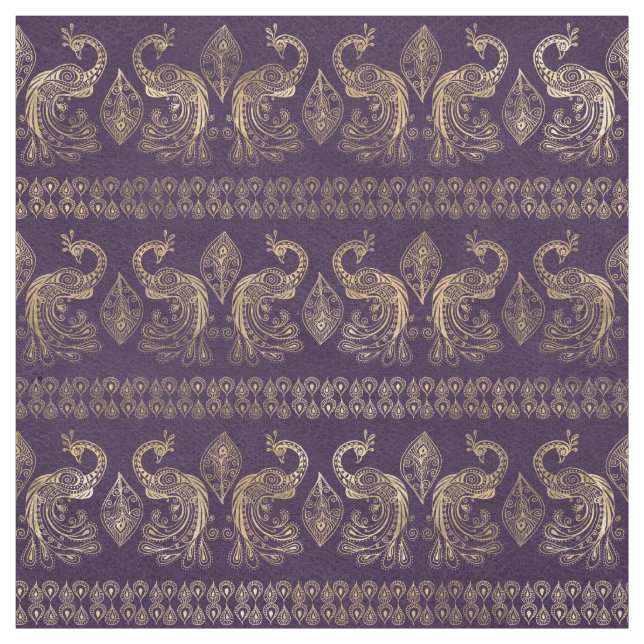 Boho Lila und Goldpflege Stoff (Muster)
