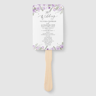 Boho Lila Wedding Program Hand Fan Fächer