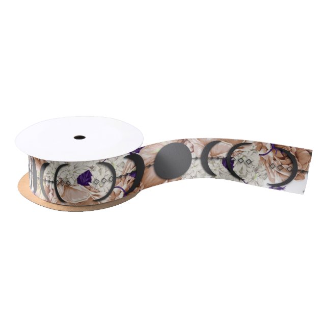 Boho Lila Wiccan Handfastmoon Phase Satinband (Spule)