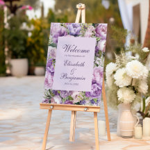 Boho Lilac Peonies Wedding Welcome