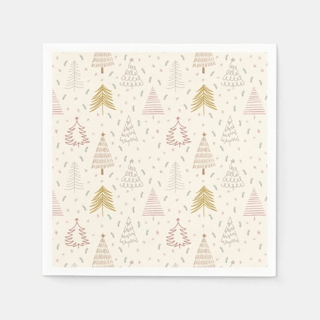 Boho line Weihnachtsbaum Serviette (Vorderseite)
