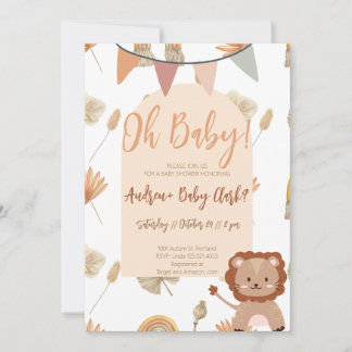 Boho Lion Baby Shower Einladung