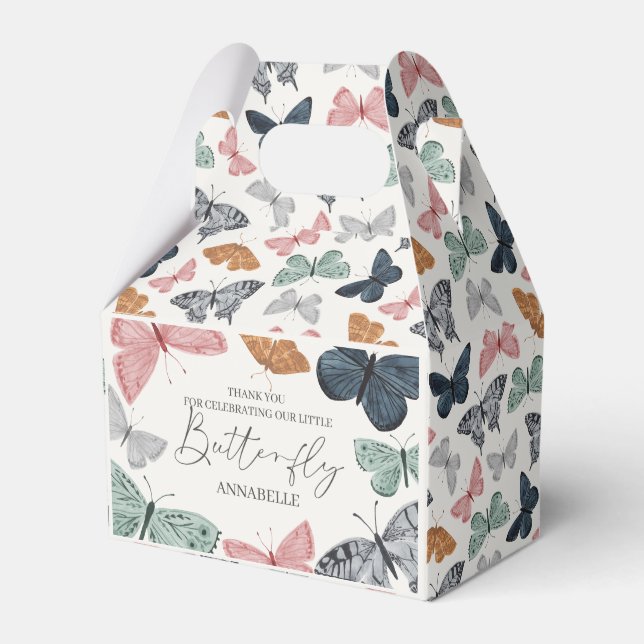 Boho Little Butterfly Babydusche oder Geburtstag Geschenkschachtel (Vorderseite)