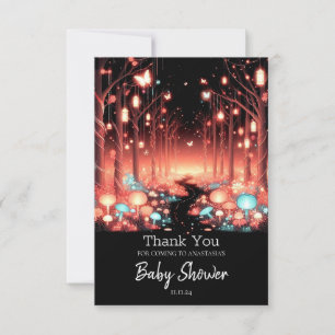 Boho Little Enchanted Forest Baby Shower Dankeskarte