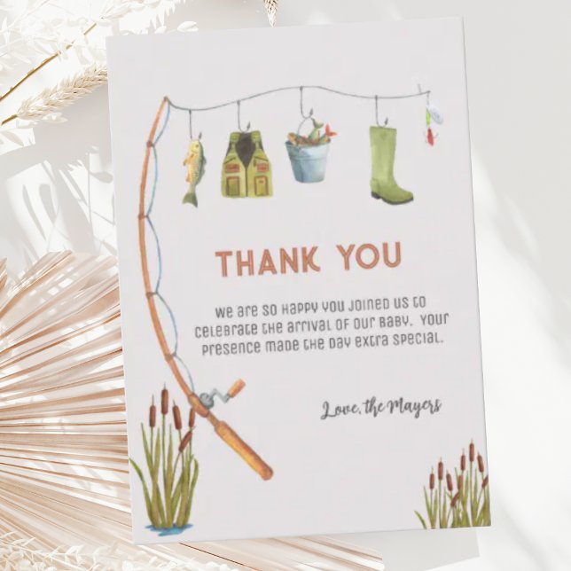 Boho Little Fisherman Baby Shower Danke Karte (Von Creator hochgeladen)