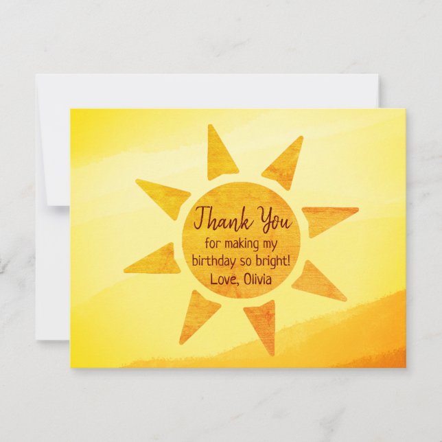 Boho Little Gold Sunshine Geburtstag Dankeschön Ka Dankeskarte (Vorderseite)