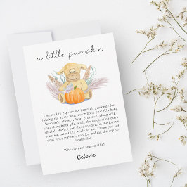 Boho Little Lamb Pumpkin Watercolor Babydusche Dankeskarte