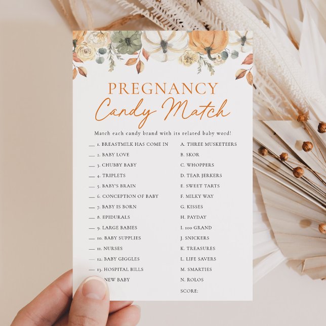 Boho Little Pumpkin Baby Shower Candy Match Game (Von Creator hochgeladen)