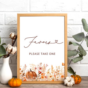 Boho Little Pumpkin Fall Wildblumen Favoriten Poster