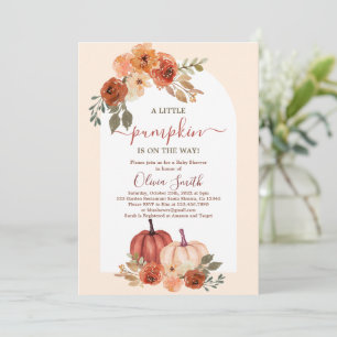Boho Little Pumpkin GenderNeutral Fall Baby Dusche Einladung