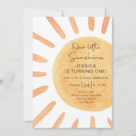 Boho LIttle Sunshine 1. Geburtstag Sun Summer Einladung