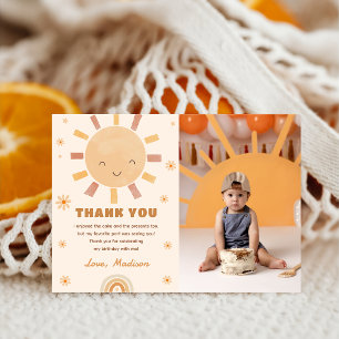 Boho Little Sunshine Anniversaire Photo Carte de r