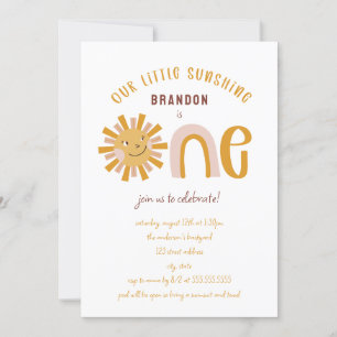 Boho Little Sunshine Erster Geburtstag Einladung