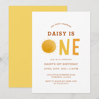 Boho Little Sunshine ist ein 1. Geburtstag Einladung