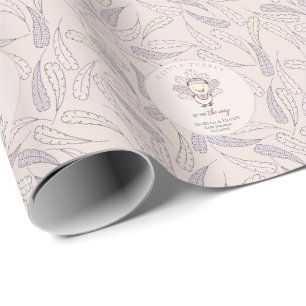 Boho Little Turkey & Feathers Baby Girl Dusche Geschenkpapier