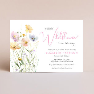 Boho Little Wildblume Watercolor Baby Dusche Einladung