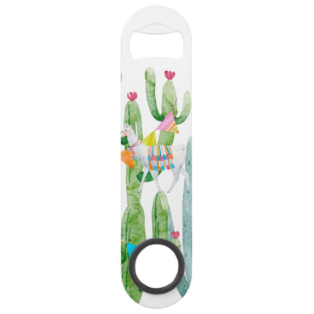 Boho Llama Bohemisch Cacti Desert Flo Speed Flaschenöffner (Vorderseite)