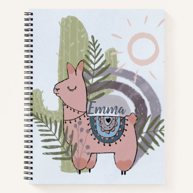 Boho Llama Notizbuch (Vorderseite)