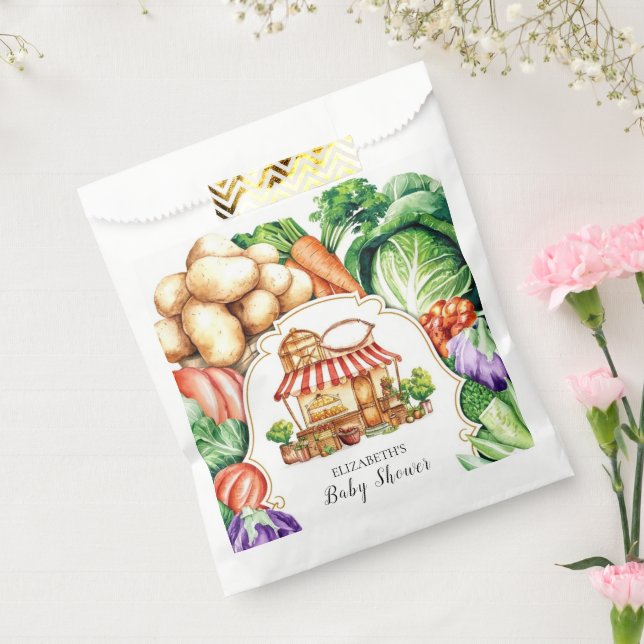 Boho Locally Grown Farmer's Market Baby Shower Geschenktütchen (Versiegelt)