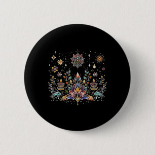 Boho Lotus Star Mandala Spirituell, Yoga Liebhaber Button
