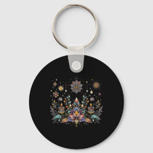 Boho-Lotus-Stern-Mandala Spirituell, Yoga-Liebhabe Schlüsselanhänger