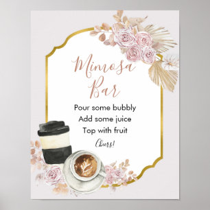 Boho Love braut Brautparty Mimosa-Bar-Schild Poster