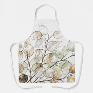 Boho Lunaria Wasserfarbe Botanisch Floral Schürze