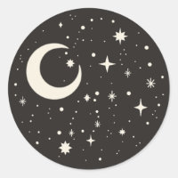 Boho Lune céleste et autocollant étoiles